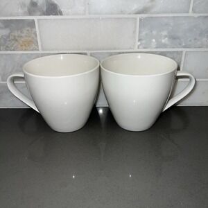 2~Crate & Barrel ~ Culinary Arts ELEMENTS ~16oz White  Mug (s)